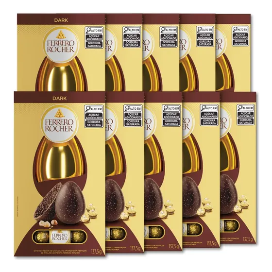Ovo De Páscoa Ferrero Rocher Dark Kit 10 Unidades 137,5g